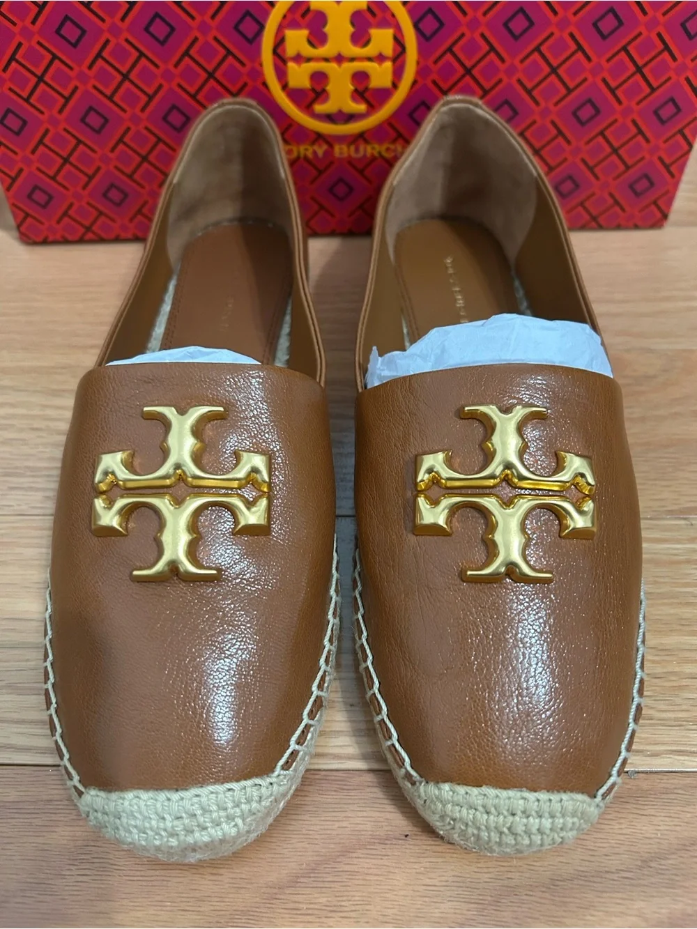 Tory Burch ELEANOR ESPADRILLE flats in Calf leather in brown (bourbon/gold)